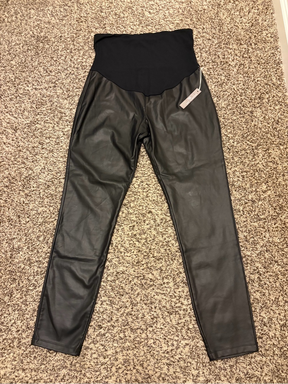 Tart Collections Faux Leather Maternity Skinny Pants - Black